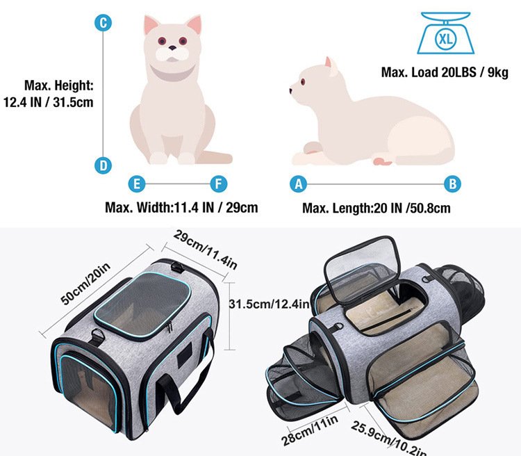 Premium Expandable Soft-Sided Pet Carrier with Mesh Ventilation & Plush Cushion - Image 3
