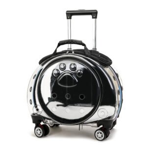 Premium 2-in-1 Rolling Space Capsule Pet Backpack Carrier with Spinner Wheels