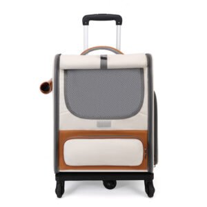 2-in-1 Backpack & Rolling Pet Carrier – Convertible Cat & Small Dog Trolley Bag