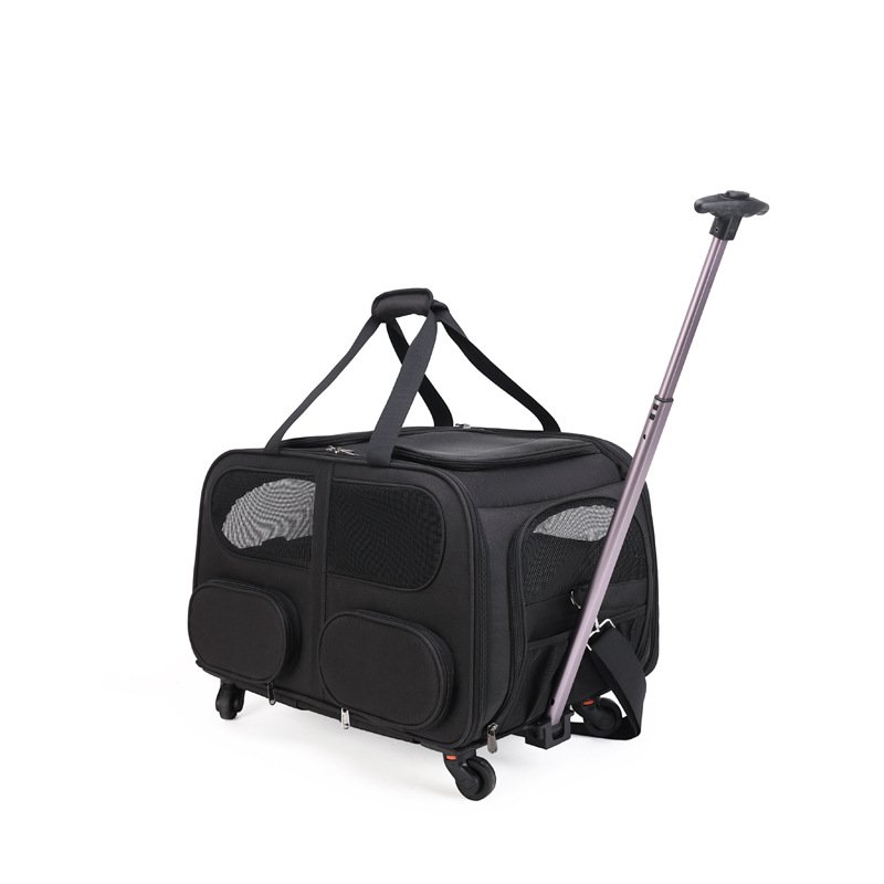 Large Capacity Rolling Pet Carrier with Removable Divider - Image 6