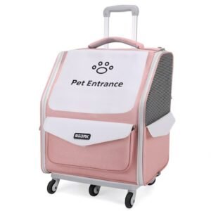 2-in-1 Backpack & Rolling Pet Carrier with Wheels