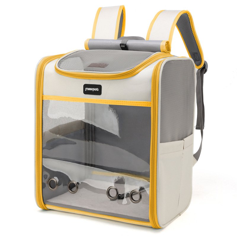 Transparent Window Pet Carrier Backpack with Breathable Mesh for Cats and Small Dogs - Image 3