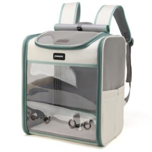 Transparent Window Pet Carrier Backpack with Breathable Mesh for Cats and Small Dogs