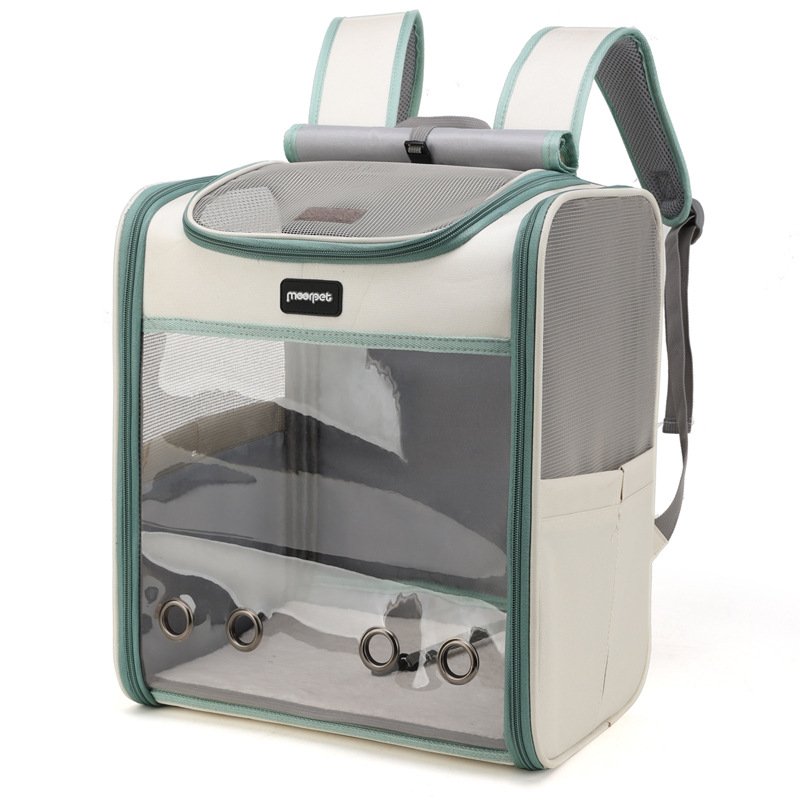 Transparent Window Pet Carrier Backpack with Breathable Mesh for Cats and Small Dogs