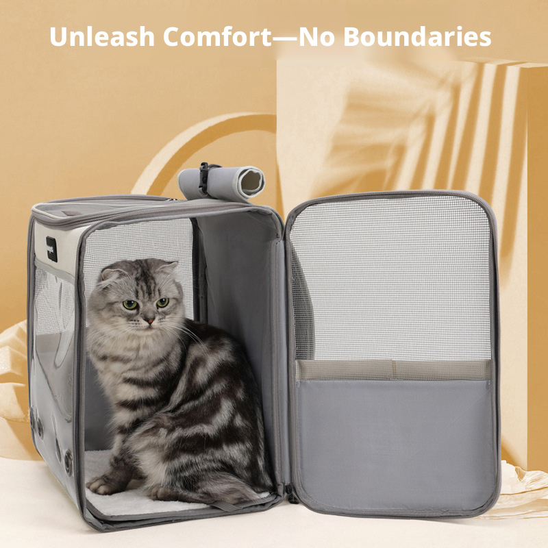 Transparent Window Pet Carrier Backpack with Breathable Mesh for Cats and Small Dogs - Image 6