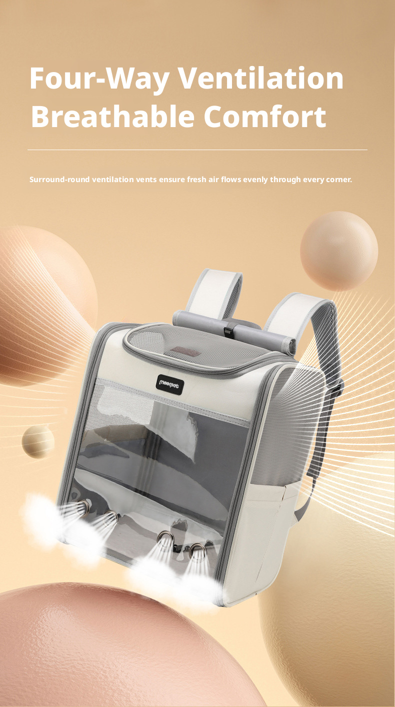 Transparent Window Pet Carrier Backpack with Breathable Mesh for Cats and Small Dogs - Image 5