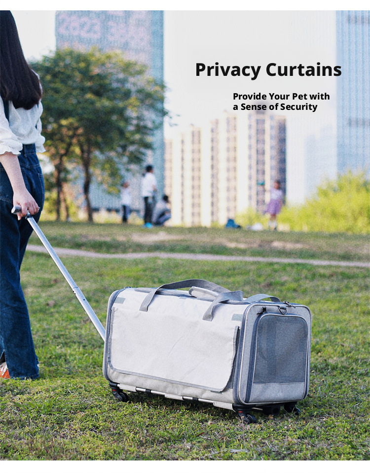 Double-Layer Rolling Pet Carrier with 360° Wheels - Image 6